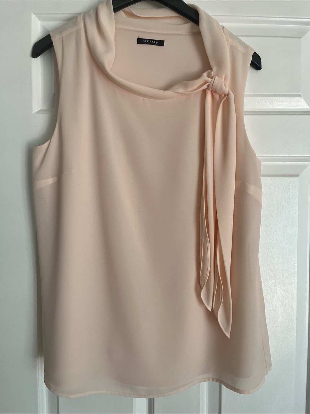 Orsay Tie-Neck Sleeveless Camisole in Soft Blush